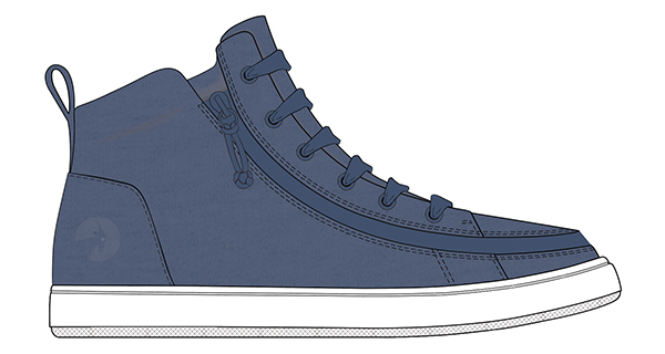 BILLY Sneaker Lace Mid Top Canvas Beach Blue BW22135-420