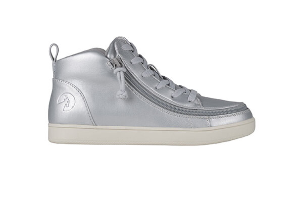 BILLY Sneaker Lace Mid Top PU Medium Wide Silver Grey Metallic BW22135-040 41,5-wide